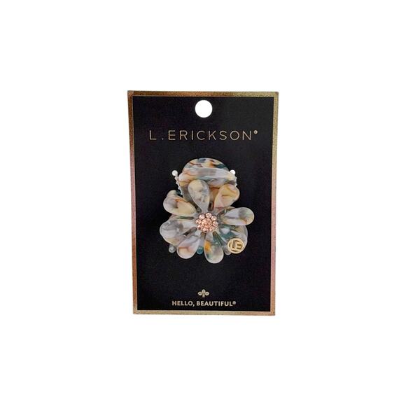 FRANCE LUXE L. ERICKSON Lane Claw Clip in Blue & Tan